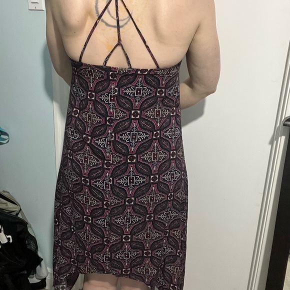 Harlow purple geometrical patterned asymmetrical beach dress - Picture 2 of 9